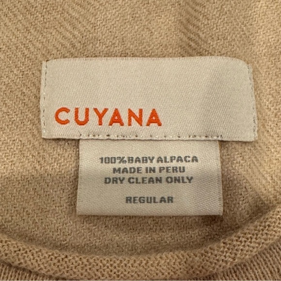 Cuyana Oversized 100% Baby Alpaca Sweater Top One Size Beige Tan - Picture 7 of 12